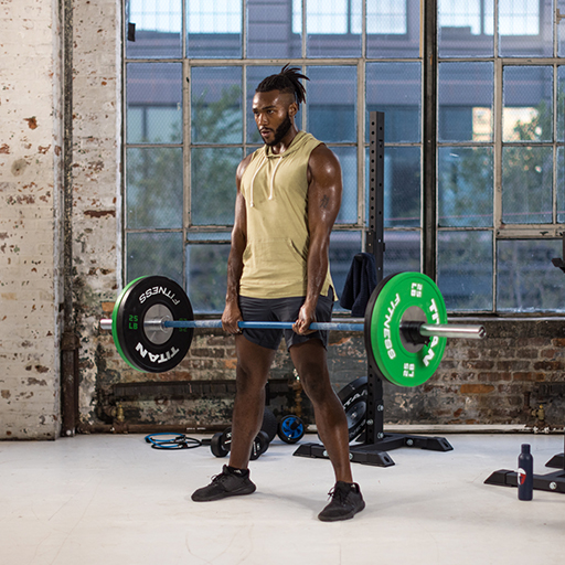 Male performing a deadlift