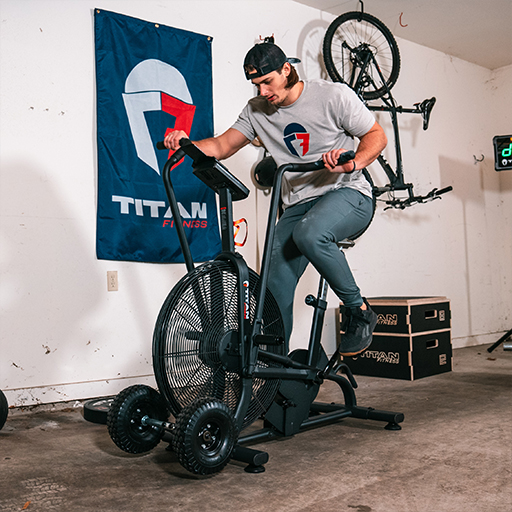 Person using a fan bike