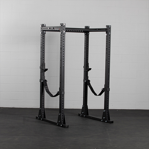 Power rack with safety straps